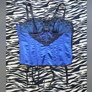 LIKE NEW Elegant Blue Satin Corset